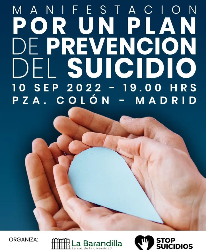 Manifestación por un plan de Prevención del Suicidio. actividades de divulgación sobre la Salud Mental