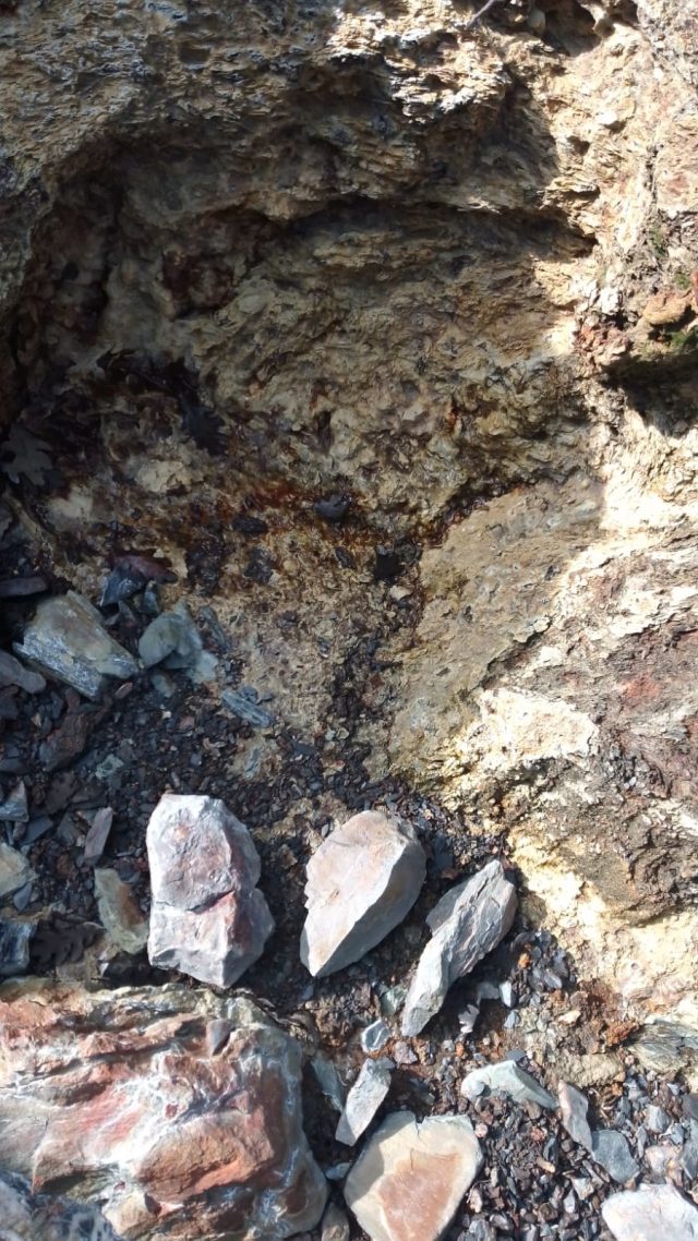 Piedras de Pizarra en detalle producidas por el volcán